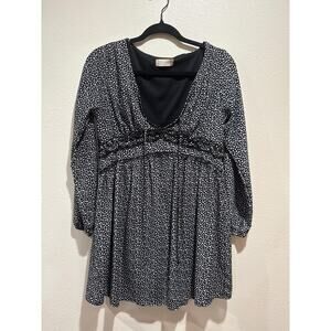 Womens Altar'd State black and white patterned peasant mini dress size XS